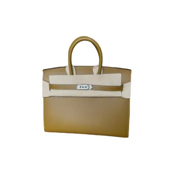 HERMES Birkin Madame Leather Handbag Women's U8 Bronze Dore Antique Bronze Gold