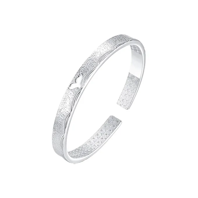 Yuanyanghuangjin 999 Fine Silver Bangles Women's-0