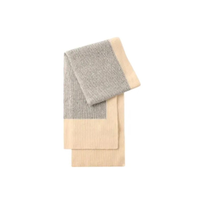 MUJI Sheep Wool Knit Scarves Women's Light Gray-0