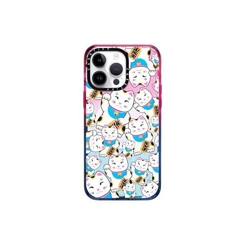 CASETIFY Silicone Material Lucky Cat, Transparent Phone Cases Compatibility With Apple 15/14/Plus/Pro/Mac Cartoon