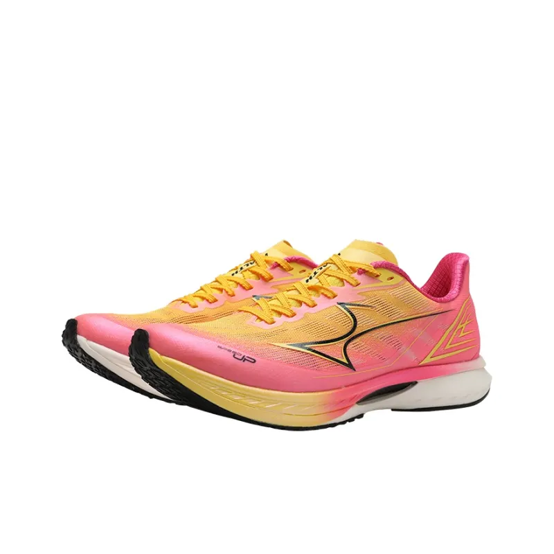 HEALTH Anti Slip Wear Resistant Low Top Carbon Plate Training Running Shoes Unisex Yellow Pink-3