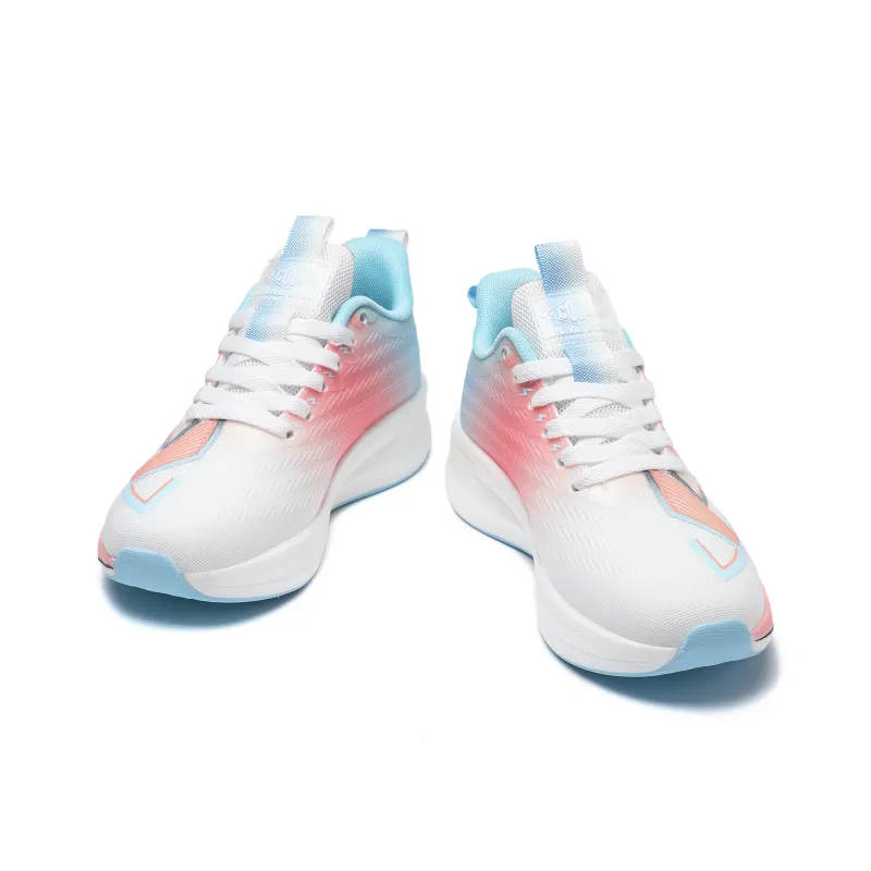 A55 Slip Resistant, Abrasion Resistant, Breathable Low Top Casual Running Shoes Women's White Pink Blue-3