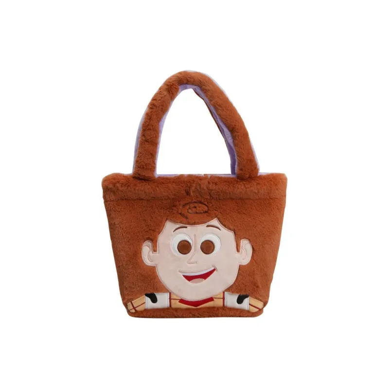 POTDEMIEL × Disney Collaboration Polyester Tote Bag, Shopping Bag, Handbag Women's Brown & Taro Purple-0