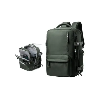 MOYYI Oxford Laptop Backpack Unisex Black/Alpine Green