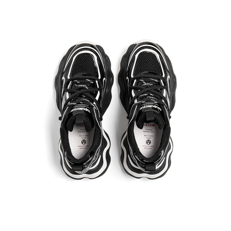 Acupuncture Low Top Chunky Sneakers Men's Black-4