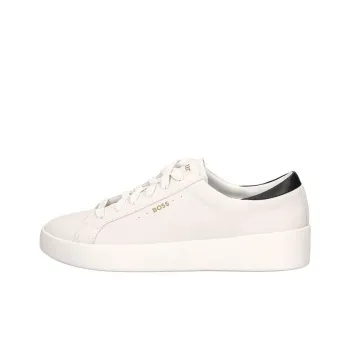 HUGO BOSS Belwar Low-Top Round Tip Lace-Up Men's White