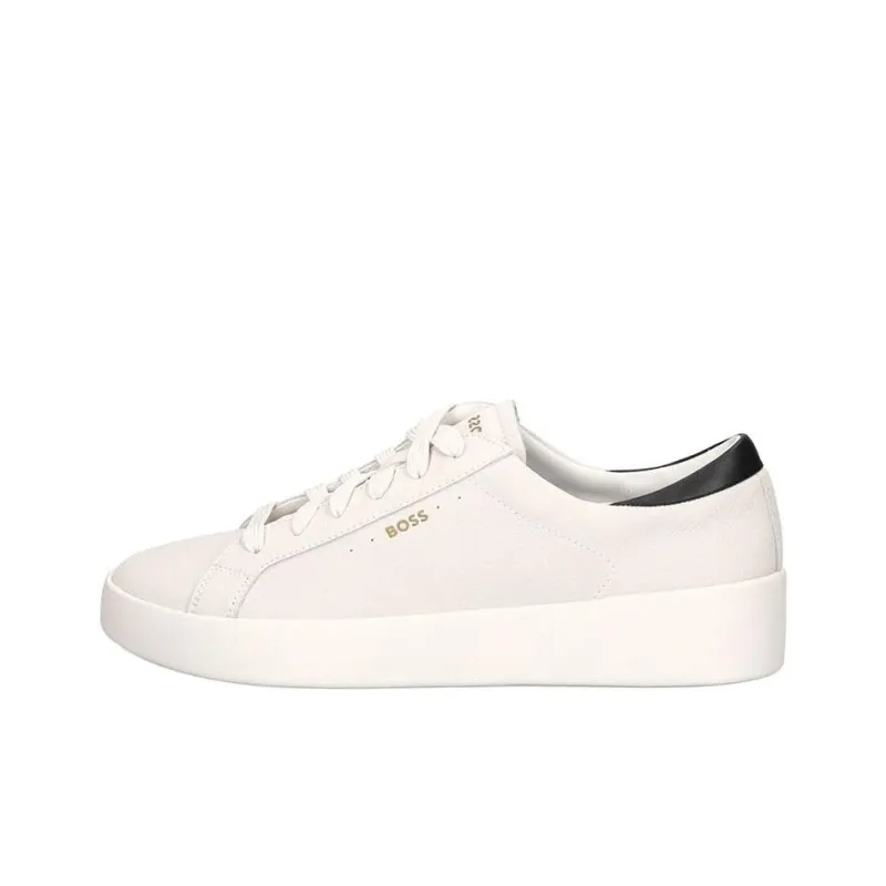HUGO BOSS Belwar Low Top Round Tip Lace Up Men's White-0