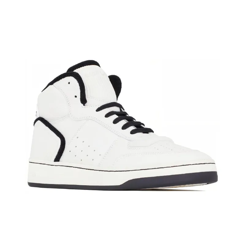 SAINT LAURENT High Top Skateboard Shoes Women's White Black-2