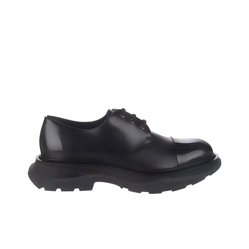 Alexander McQueen Leather Derby Shoe Black-2