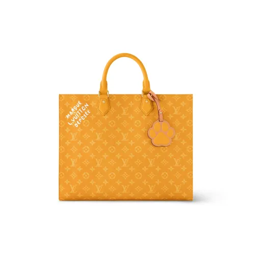 LOUIS VUITTON Sac Plat Monogram Heritage Coated Canvas Tote Bag Shopping Bag Shoulder Bag Handbag Men's Orange
