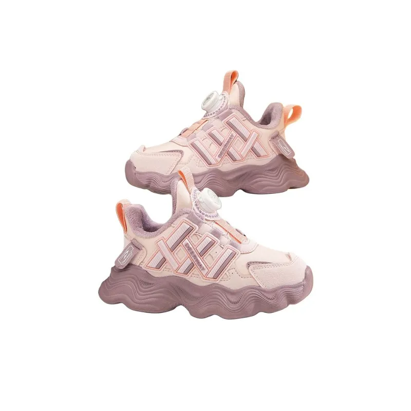 DEERWAY Anti Slip And Wear Resistant Lightweight Cushioning Low Top Kids Lifestyle Shoes Morandi Pink Kids'-1