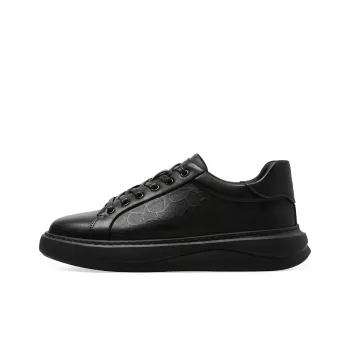 ELLE HOMME Low Top Casual Skateboard Shoes Trendy Lightweight Slip Resistant Men's Black