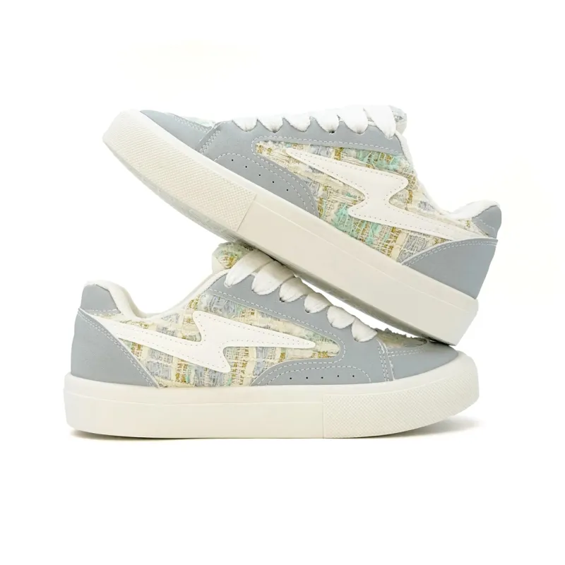 OAOQ Cushioning Height Increasing Abrasion Resistant Lightweight Mat Low Top Casual Shoes Unisex-107