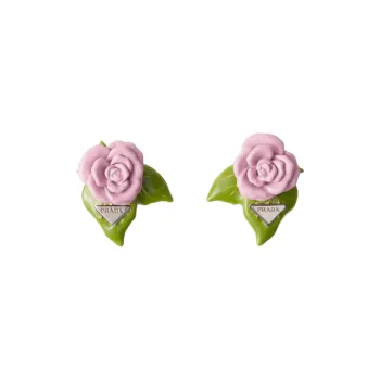 PRADA Enamel Earrings Women's Pink