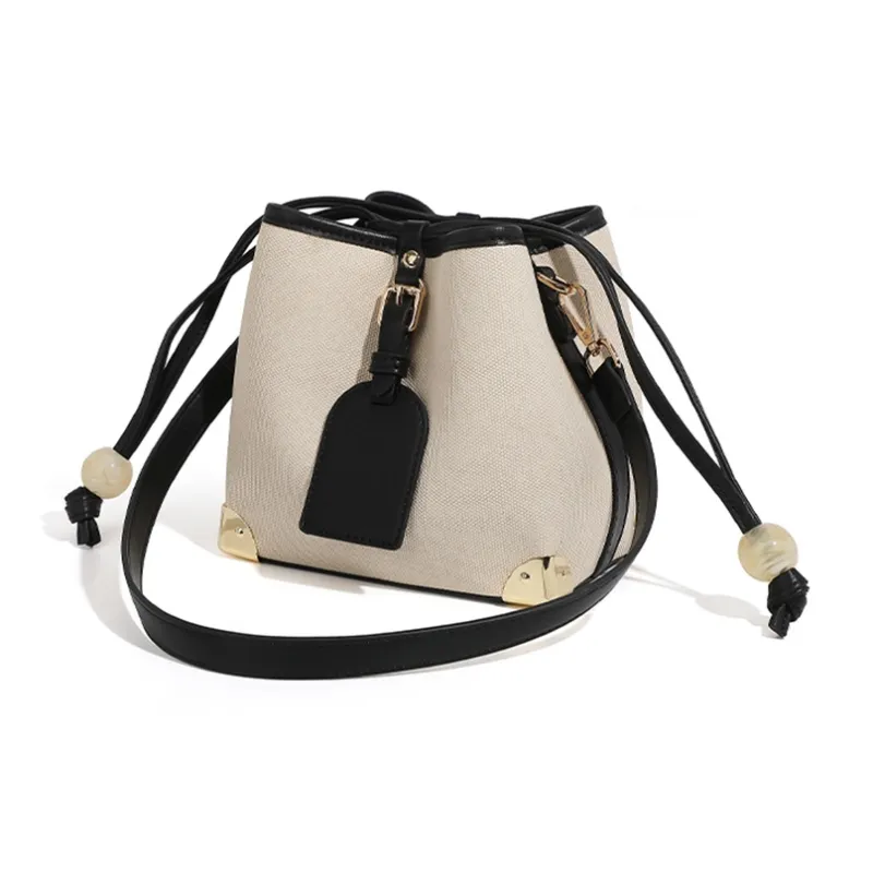 Pivsnu Canvas Canvas Bag Shoulder Bags Women's Brown/Black-7
