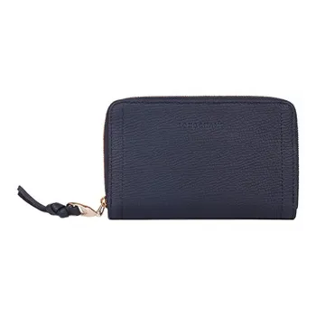 LONGCHAMP Le Foulonné Leather Card Holder Medium Size Unisex Dark Blue