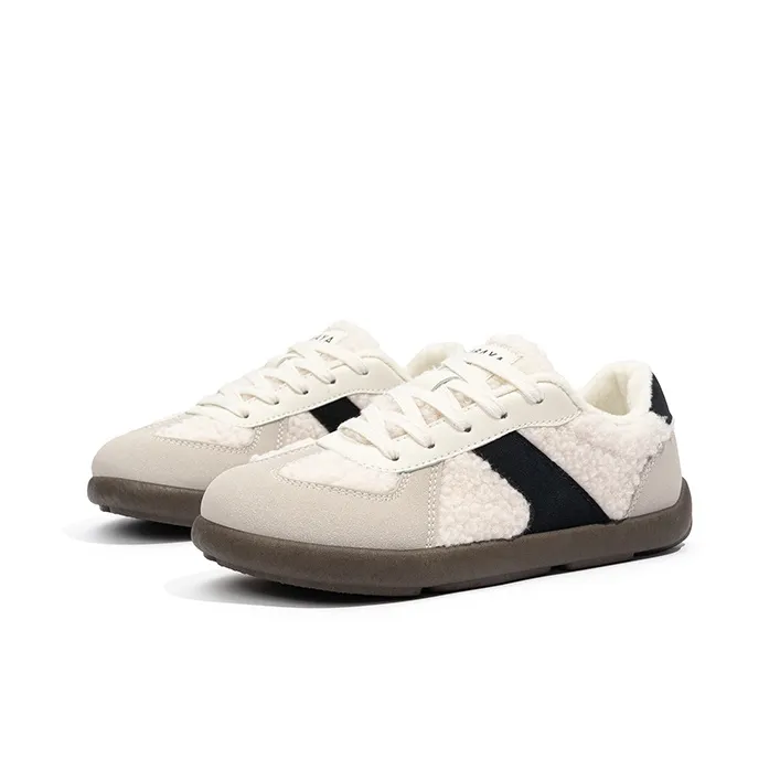 Babaya Anti Slip And Wear Resistant Warm Low Top Kids' Skateboarding Shoes Black Beige Teenagers-2