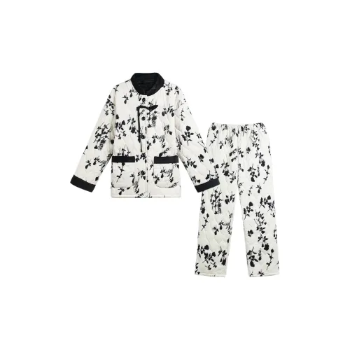 IIZZINI Pajama Set Women's Apricot White