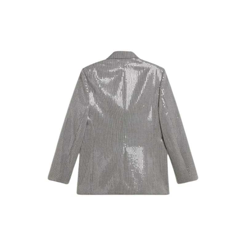 Golden Goose Double Breasted Houndstooth Sequinned Boyfriend Jacket-1