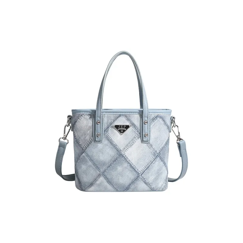 Jade En Plus Textured PU Shoulder Bag Regular Women's Pink/Denim Blue-7