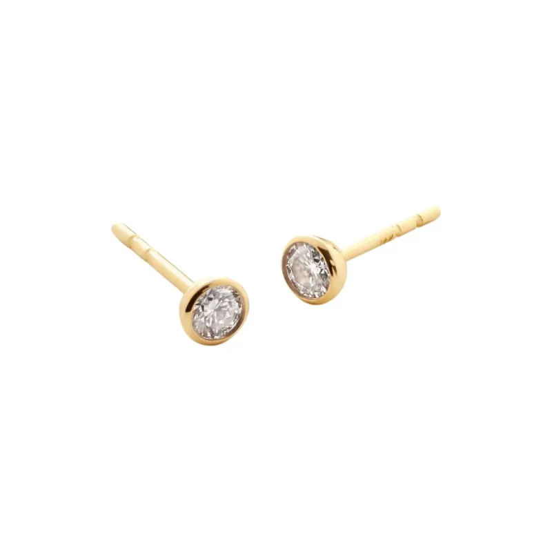 Monica Vinader 18kt Gold Vermeil Solitaire Diamond Earrings-1