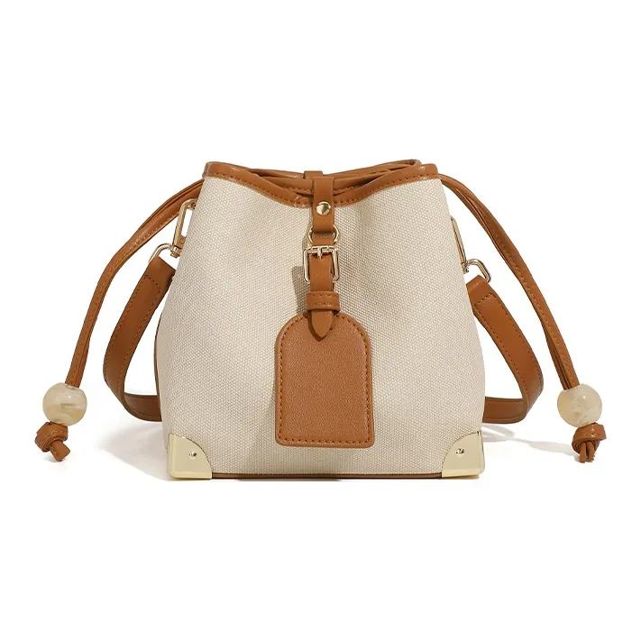 Pivsnu Canvas Canvas Bag Shoulder Bags Women's Brown/Black-2