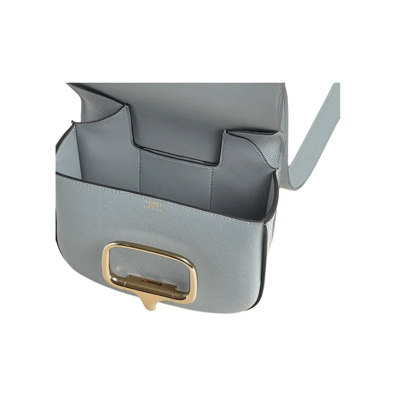 HERMES Della Cavalleria Epsom Calfskin Crossbody Bag Shoulder Bag Mini Women's 8U Bleu Glacier Glacier Blue-3