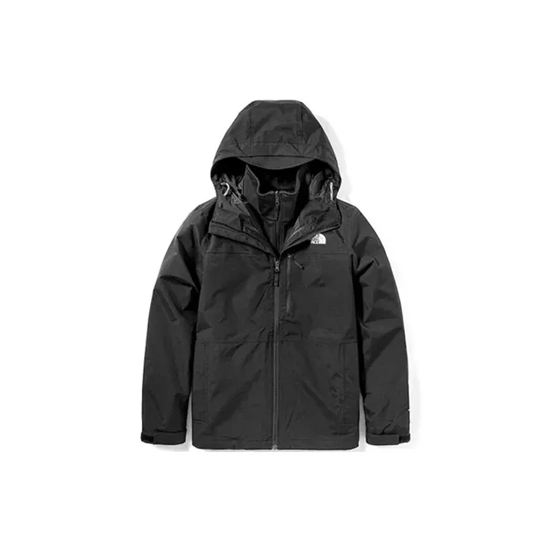 THE NORTH FACE Waterproof And Windproof Windbreaker Jacket Men's Black Shopping Bag Included-1