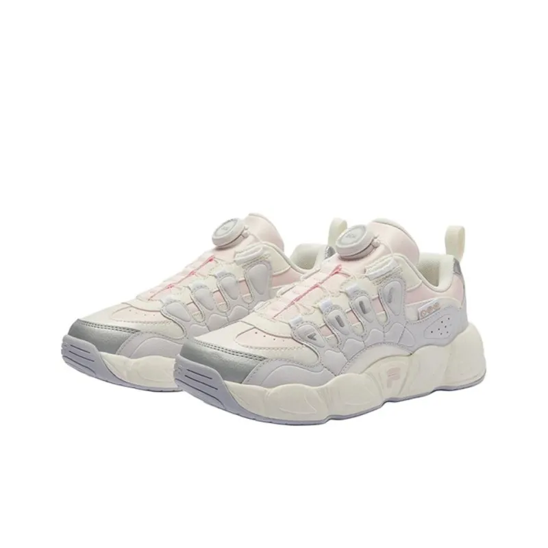 FILA KIDS Anti Slip Wear Resistant Low Top Children's Basketball Shoes Rose Pink White Unisex-2