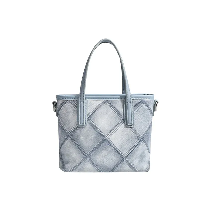 Jade En Plus Textured PU Shoulder Bag Regular Women's Pink/Denim Blue-9