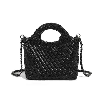 Pivsnu PU Shoulder Bag Women's Black/Ecru/Pink