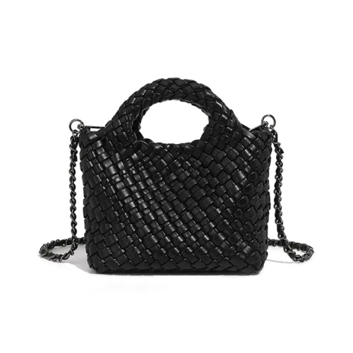 Pivsnu PU Shoulder Bag Women's Black/Ecru/Pink