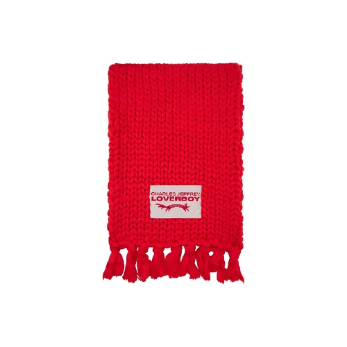 CHARLES JEFFREY Wool Knit Scarves Women's Red