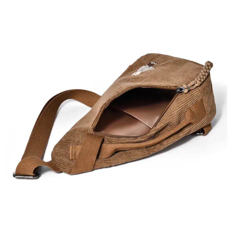 Ceion Keust Corduroy Sling Bag Unisex Multicolor-5