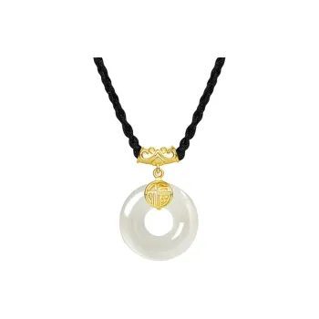 MUSHIFEN Hetian Jade Necklaces Pale Greenish White Jade Women's