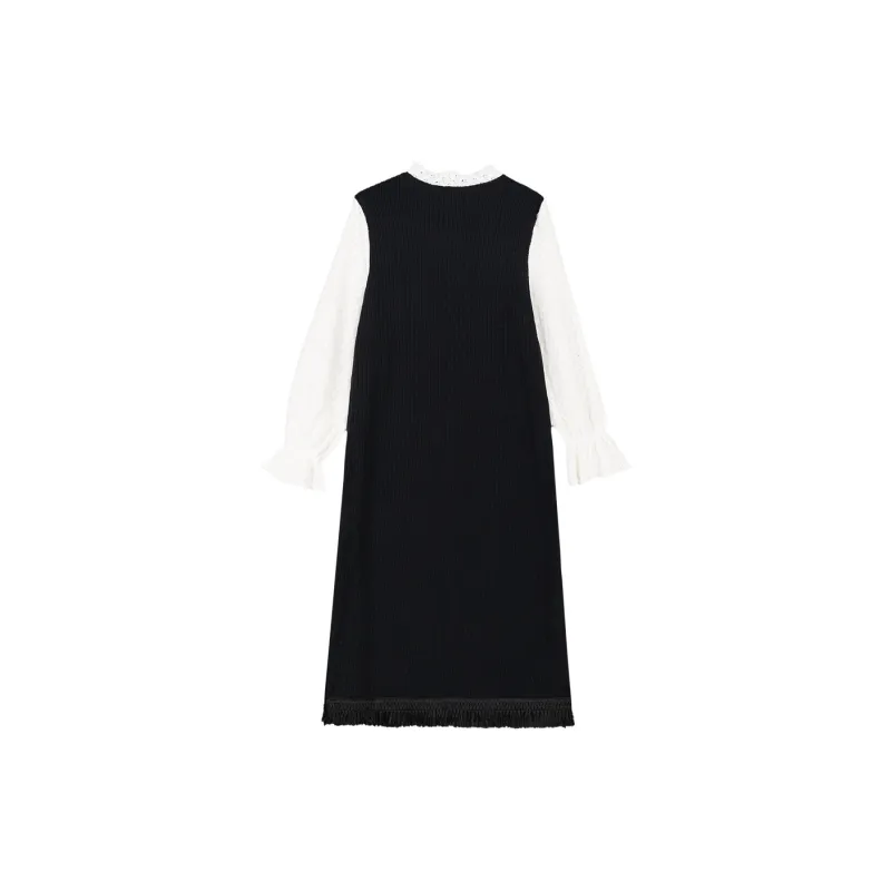 B.Duck Long Sleeved Dresses Women's Black White-1