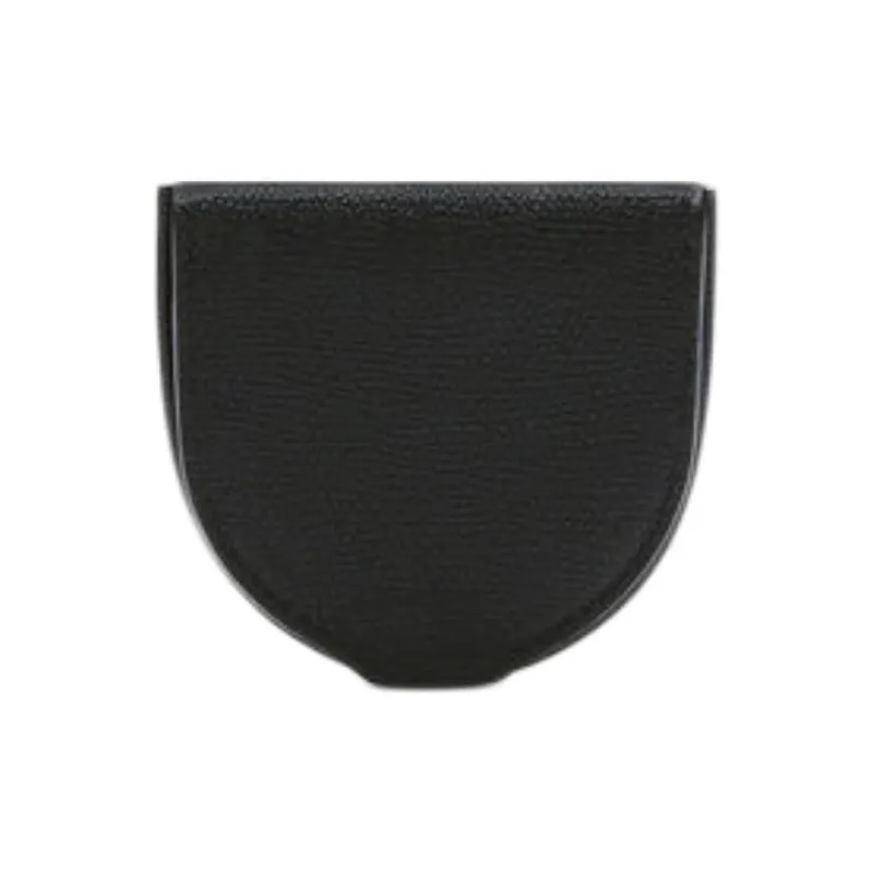 Valextra Cow Leather Coin Purse Unisex Black-1