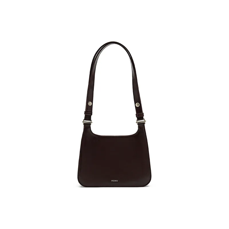 PEDRO Icon Series Cow Leather Shoulder Bag Women's Black/Dark Brown-7