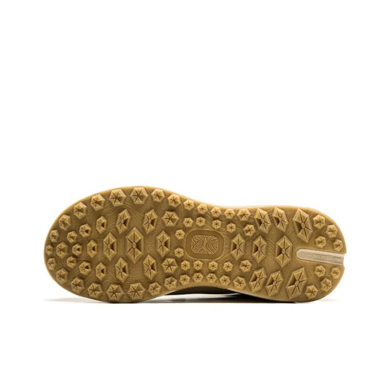 LiNing Anti Slip Wear Resistant Mid Top Casual Shoes Unisex Curry Yellow-4