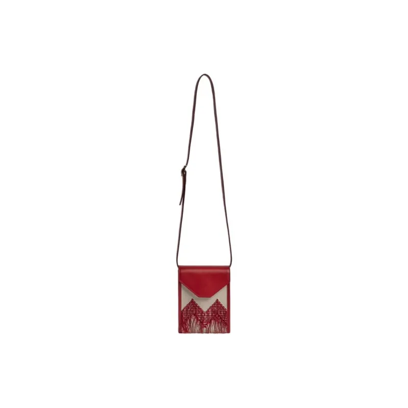 MISSONI Calfskin Shoulder Bag Crossbody Bag Small Size Women's Red-1