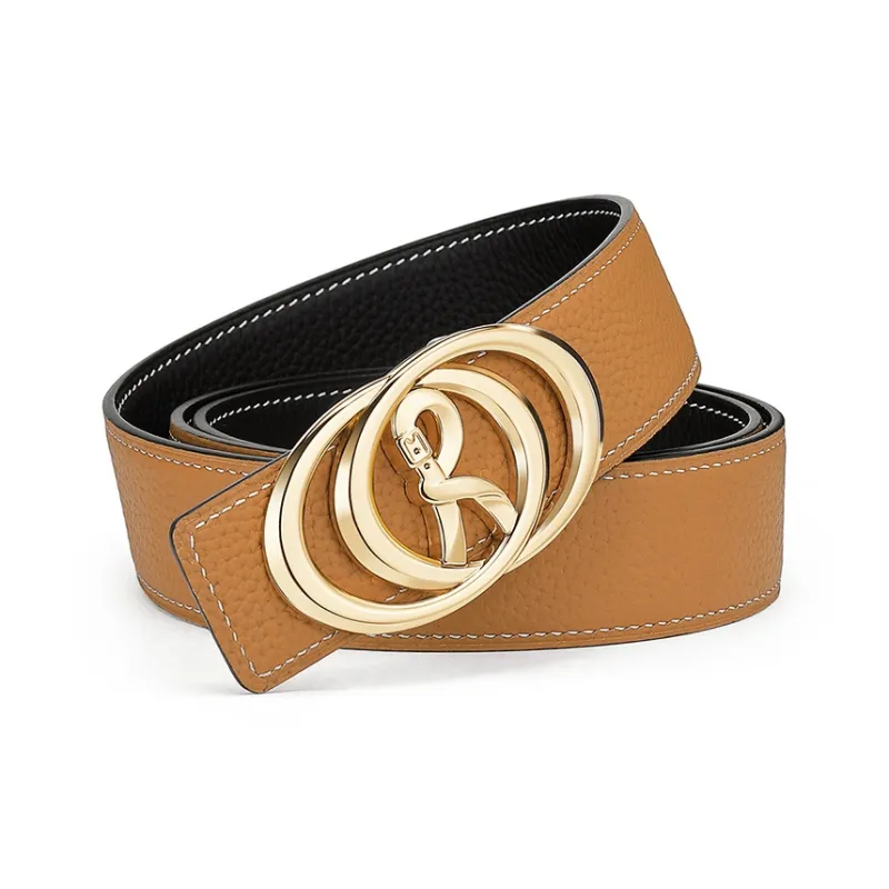 ROBERTA DI CAMERINO Top Grain Cow Leather Belts Men's Width 3.4cm-4