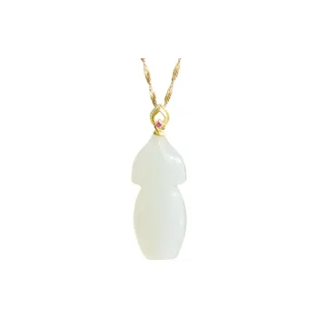 Gifts Hetian Jade Necklaces Pale Greenish White Jade Unisex