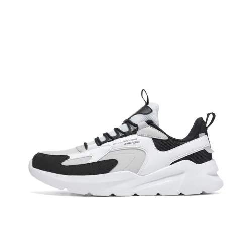 Erke Lightweight Anti Slip Low Top Casual courtesy running Shoes Men's White Gray Black
