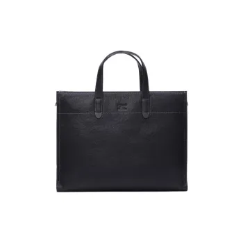 SEPTWOLVES Top Grain Cow Leather Portable Briefcases Large Size Men's Black
