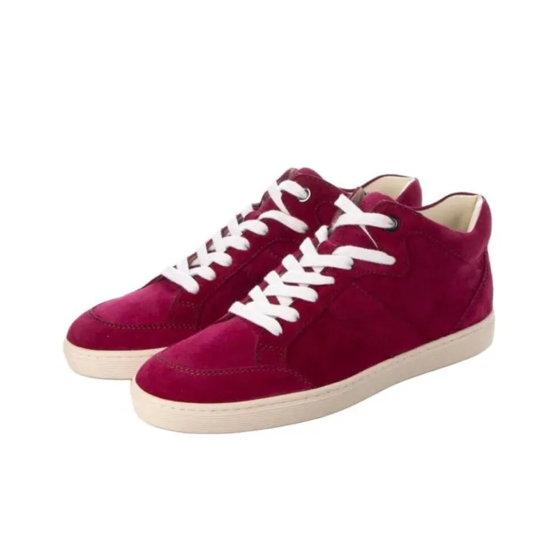 TOD'S Mid Top Skateboard Shoes Women's Red-2
