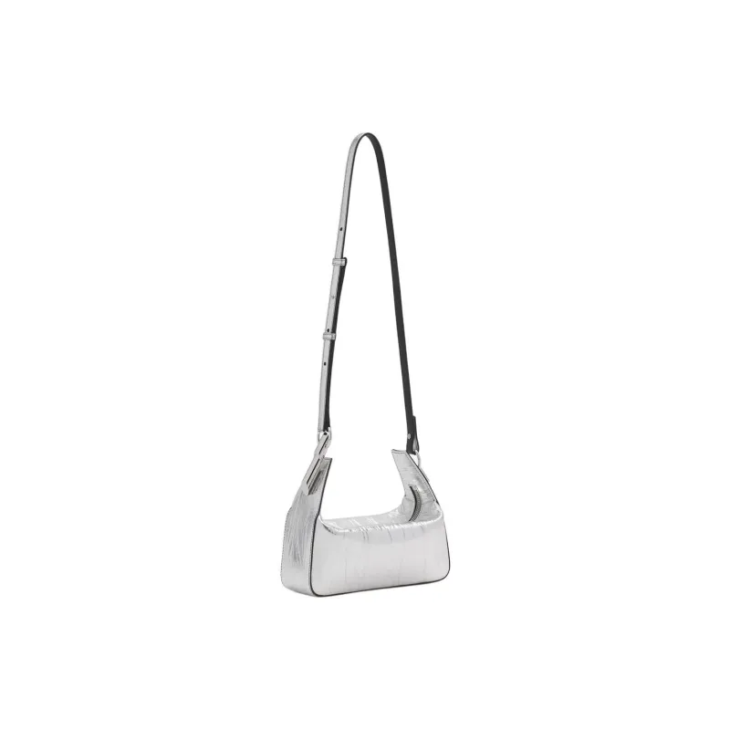 Lanvin Calfskin Crossbody Bag Clutch Women's Silver-1
