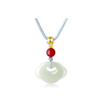 Lao Feng Xiang Hetian Jade Necklaces Green Jade Women's