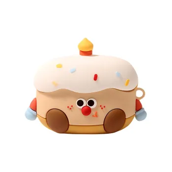 Sopi Compatible With Apple AirPods 4/AirPods Pro 2/AirPods 3 Silicone 3D Effect Birthday Cake Figurine Headphone Cases