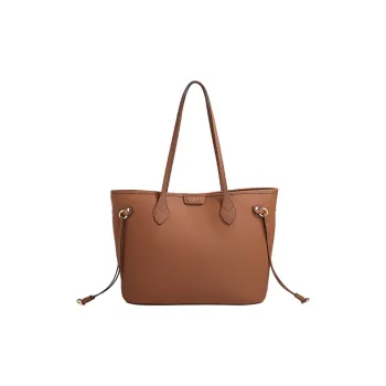 COOGI Cow Leather Tote Bag Shopping Bag Shoulder Bags Large Size Women's Brown/Gray