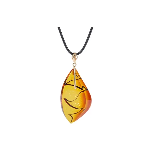 S&A 14K Gold With Amber Necklaces Women's